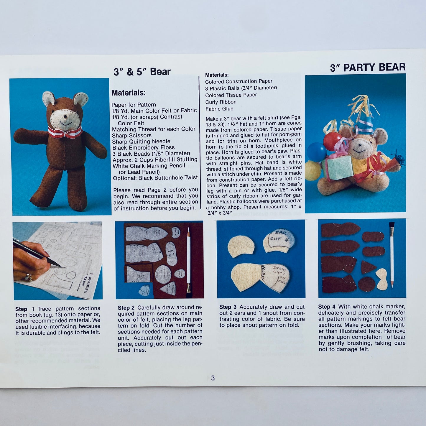 Pocket Size Teddy Bears Sewing Book