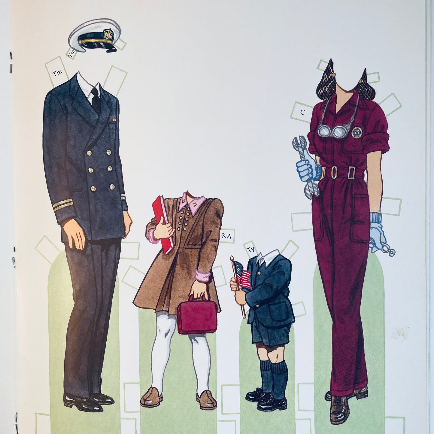 American Family of the 1940s Paper Dolls