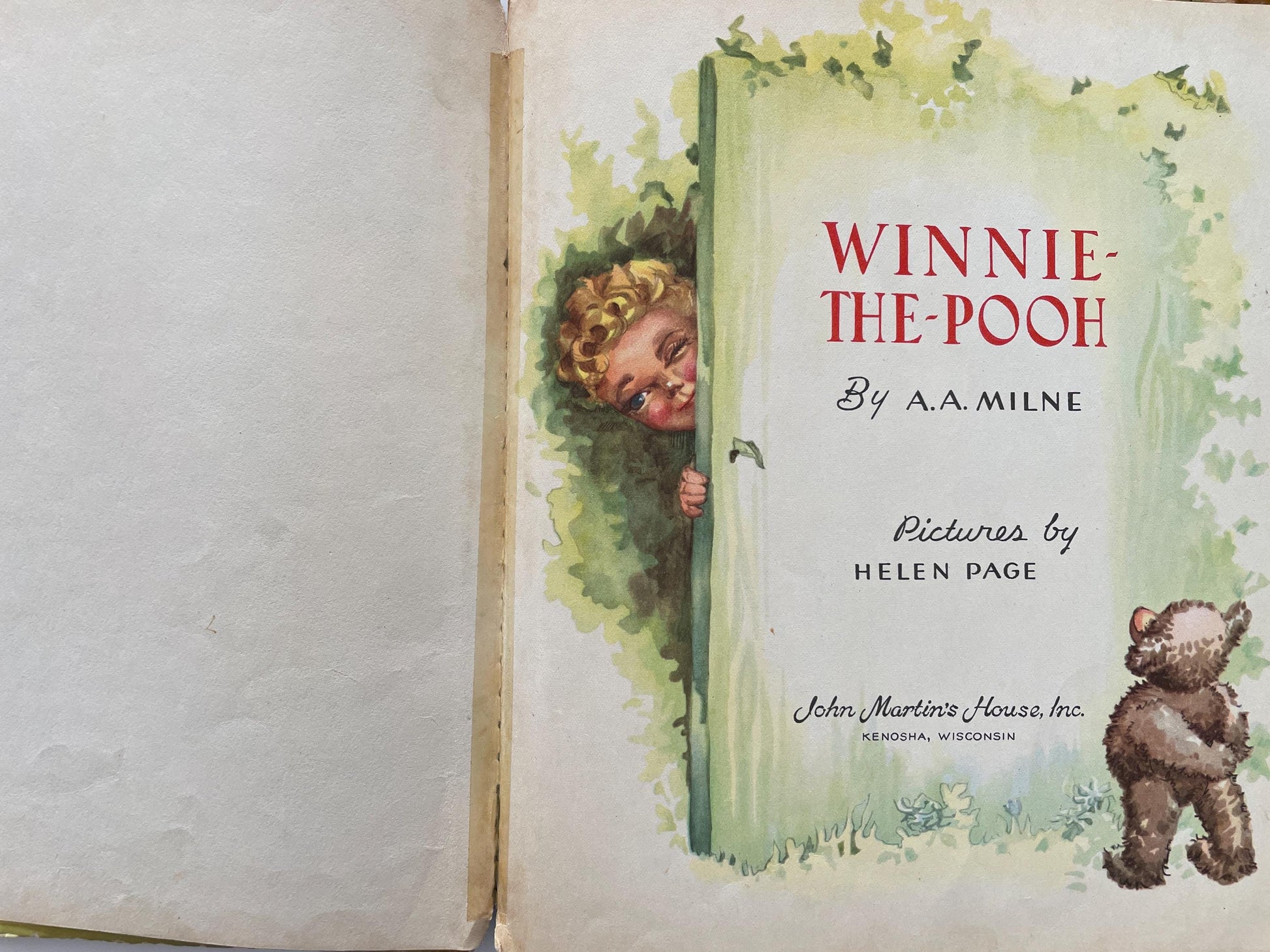 RARE 1946 Winnie the Pooh by A.A. Milne, illustrations by Helen Page