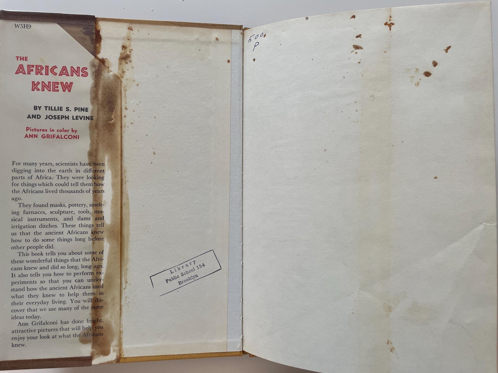 RARE The Africans Knew by Tillie S. Pine and Joseph Levine, illustrated by Ann Grifalconi